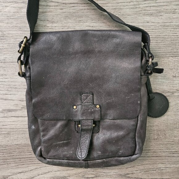Harbour 2nd Leather Crossbody Messenger Bag – Brown Distressed Style - Picture 1 of 10